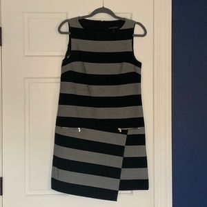 Banana Republic tailored dress with slight asymmetrical hem and zipper detail